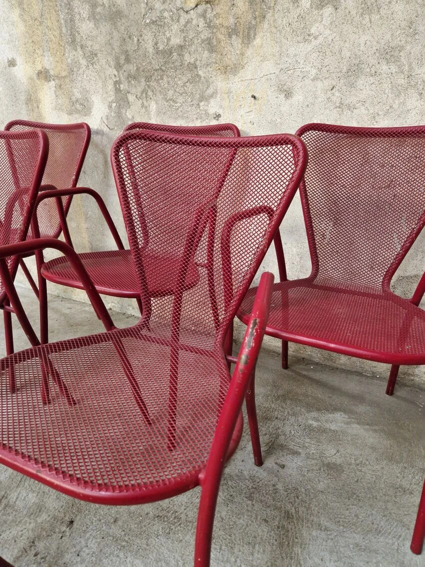 6 Chaises De Jardin En Métal 6 6 Chaises De Jardin En Métal – Image 4