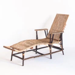 Chaise Longue En Bois Cannage Et Osier France Années 1950 -Jardin Fournitures Boutique c163865b 7c12 42f0 8418 5439521b3a24