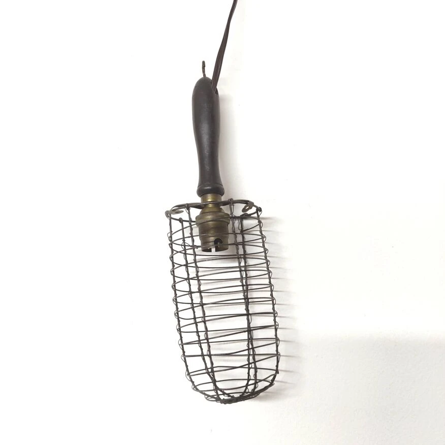 Baladeuse Atelier Industrielle Années 30 Bois Noirci Et Cage Métal 5 Baladeuse Atelier Industrielle Années 30 Bois Noirci Et Cage Métal – Image 3