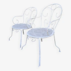 Paire De Fauteuil En Fer Blanc Ancien -Jardin Fournitures Boutique c2ec86b7 d4b0 4a5c 865c 0780e69956b5