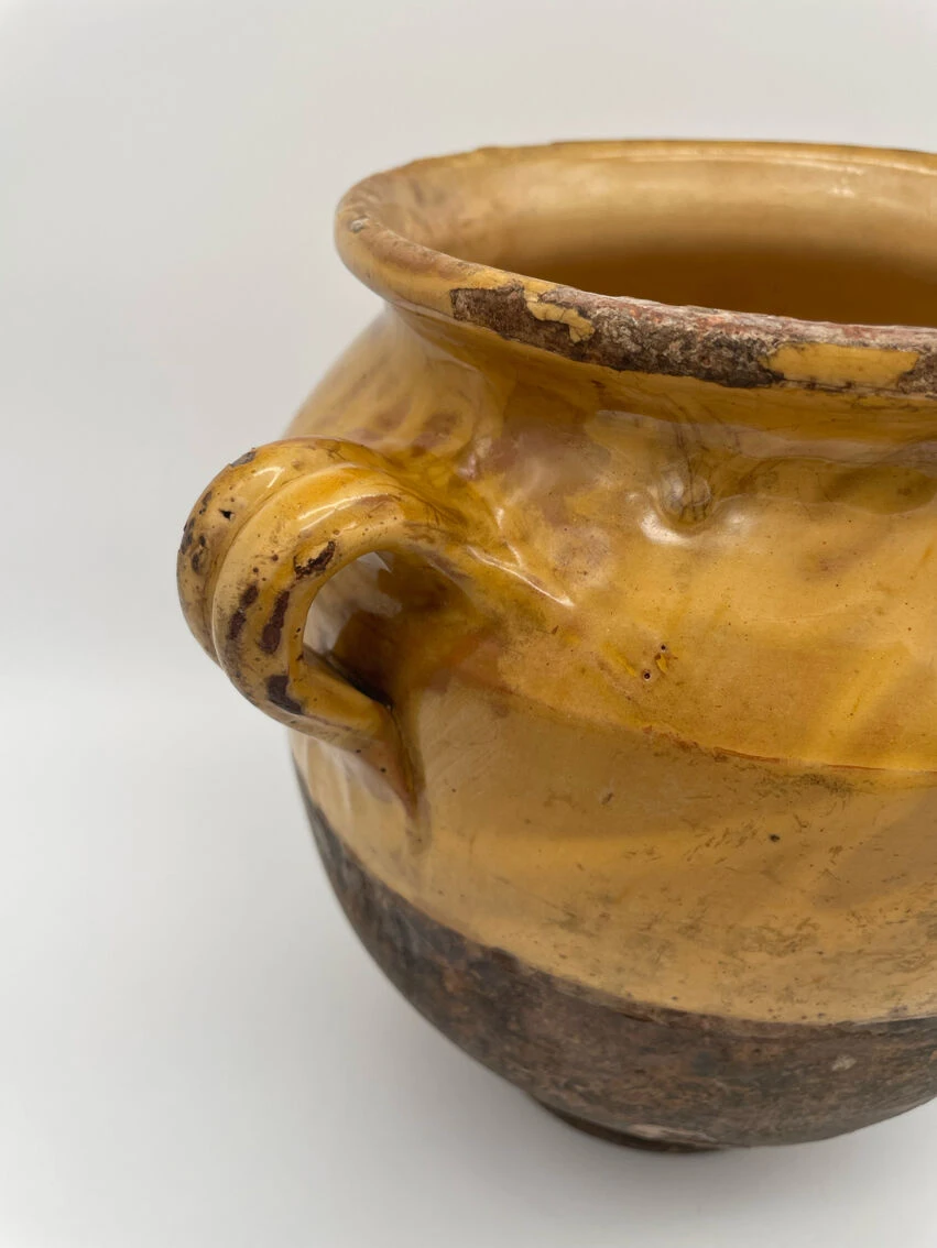 Ancien Pot à Confit En Terre Cuite Jaune Vernissé XIX Eme 8 Ancien Pot à Confit En Terre Cuite Jaune Vernissé XIX Eme – Image 6