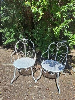 Paire De Fauteuil En Fer Blanc Ancien -Jardin Fournitures Boutique c4a33485 23a8 4274 bbe0 19bc39cbe98e