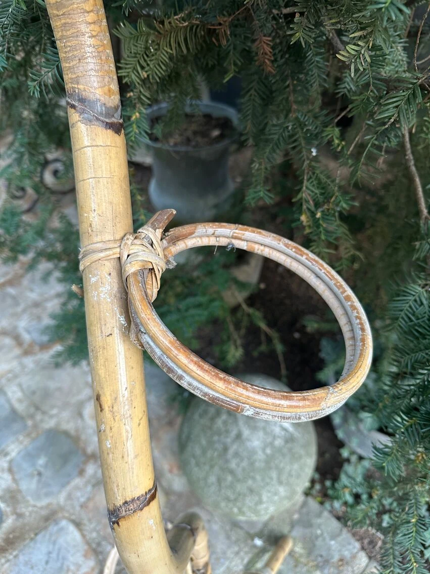 Porte Plantes Vintage - Rotin Et Bambou - Tête De Serpent 9 Porte Plantes Vintage - Rotin Et Bambou - Tête De Serpent – Image 7