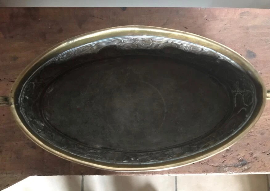 Lot De 3 Cache-pots Et Jardinière Art Déco En Laiton 10 Lot De 3 Cache-pots Et Jardinière Art Déco En Laiton – Image 8