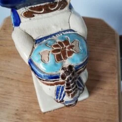 Éléphant Céramique Bleu, Beige -Jardin Fournitures Boutique c950f776 238b 4945 aab2 86bb69d98c22