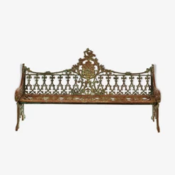 Banc En Fonte Sculptée à Patine Verte Circa 1940