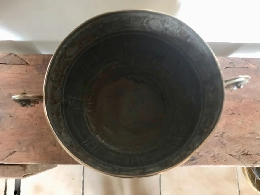 Lot De 3 Cache-pots Et Jardinière Art Déco En Laiton 13 Lot De 3 Cache-pots Et Jardinière Art Déco En Laiton – Image 11