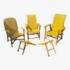 Chaises Longues Rotin Tressé & Repose Pied Et Fauteuil
