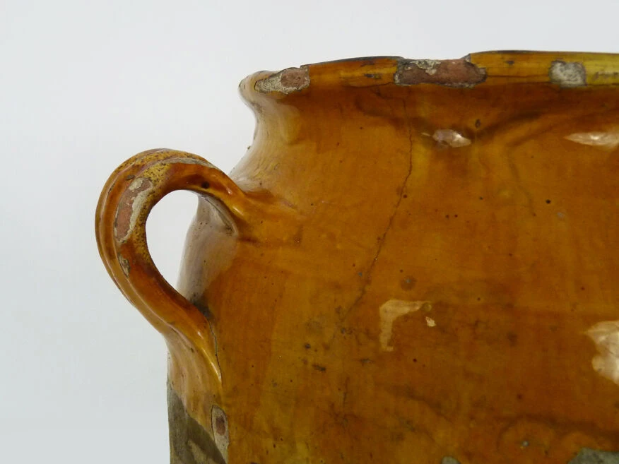 Pot à Confit Jaune Vernissé, Sud Ouest De La France, XIXème 10 Pot à Confit Jaune Vernissé, Sud Ouest De La France, XIXème – Image 8