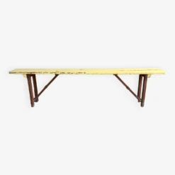 Banc De Guinguette Pliant Tout En Bois - Vintage Mi-XXe