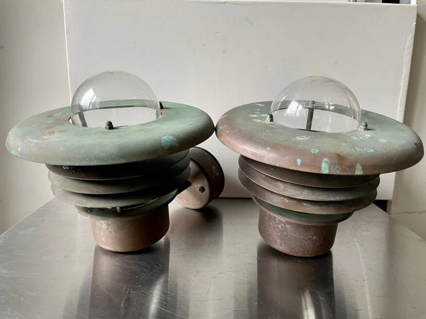 Paire D’appliques Murales Danoises Classiques En Cuivre 6 Paire D’appliques Murales Danoises Classiques En Cuivre – Image 4