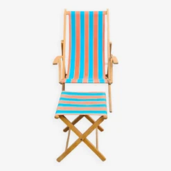 Ancienne Chaise Longue / Transat Avec Son Repose Pied