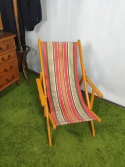 Transat En Bois Et Tissu Vintage -Jardin Fournitures Boutique d1ac3985 6d3f 4e82 9f90 1f7932b3bb40