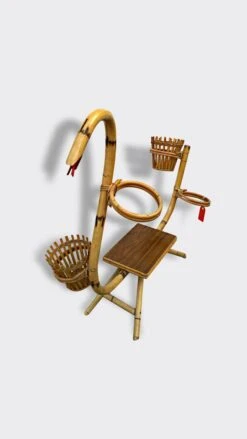 Porte Plante Années 50 Bambou