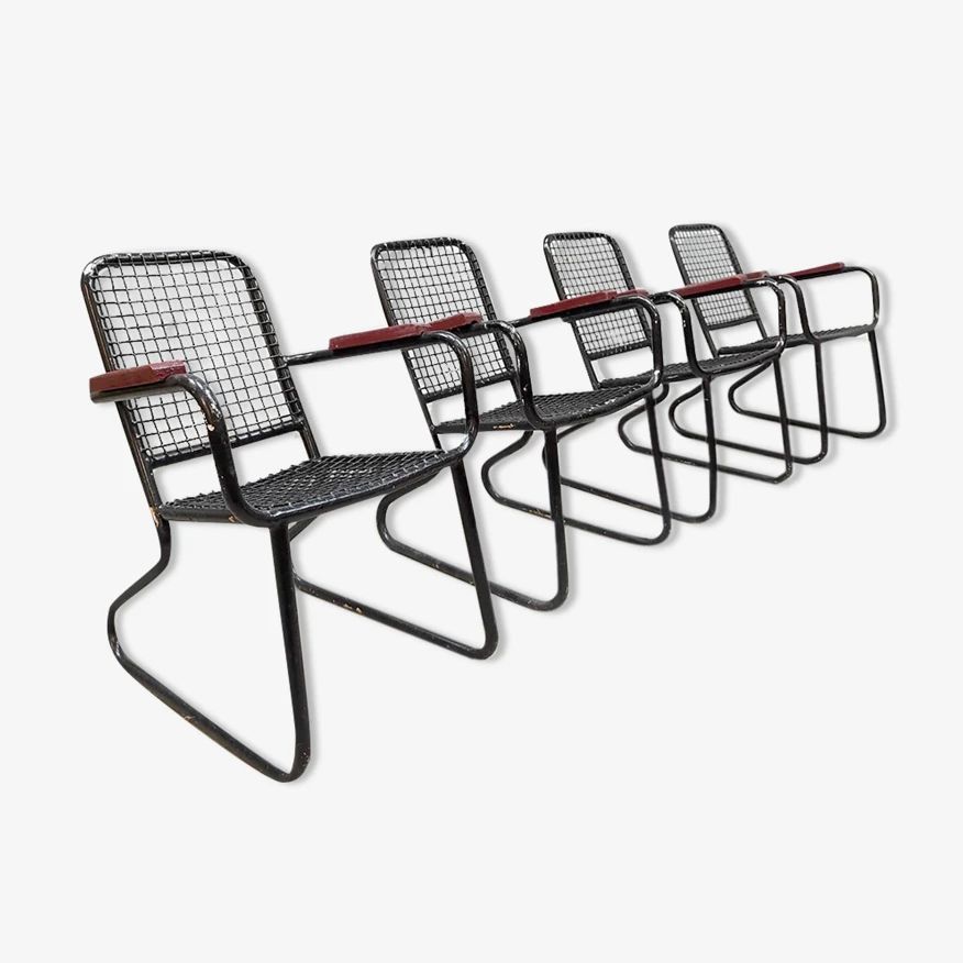 Ensemble De 4 Chaises De Jardin Vintage 3 Ensemble De 4 Chaises De Jardin Vintage