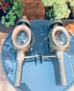 Paire D'anciennes Lanternes De Fiacre En Cuivre Vers 1900 -Jardin Fournitures Boutique d8527417 f419 467e a32a a6835731c627