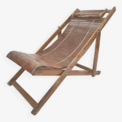 Chaise Longue Transat Japonais Enfant En Bambou Années 40