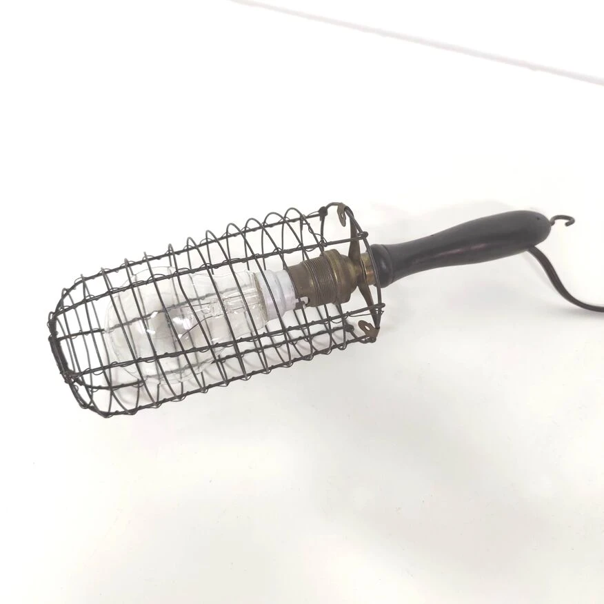 Baladeuse Atelier Industrielle Années 30 Bois Noirci Et Cage Métal 4 Baladeuse Atelier Industrielle Années 30 Bois Noirci Et Cage Métal – Image 2