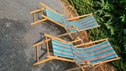 Paire D'anciennes Chiliennes / Chaises Longues / Fauteuil Transat -Jardin Fournitures Boutique dc93edd9 6f39 4194 a022 52fe69578868