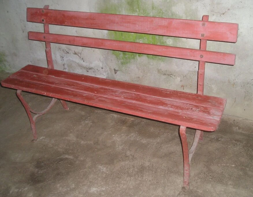 Banc De Jardin Bois Métal Début XXè S 4 Banc De Jardin Bois Métal Début XXè S – Image 2