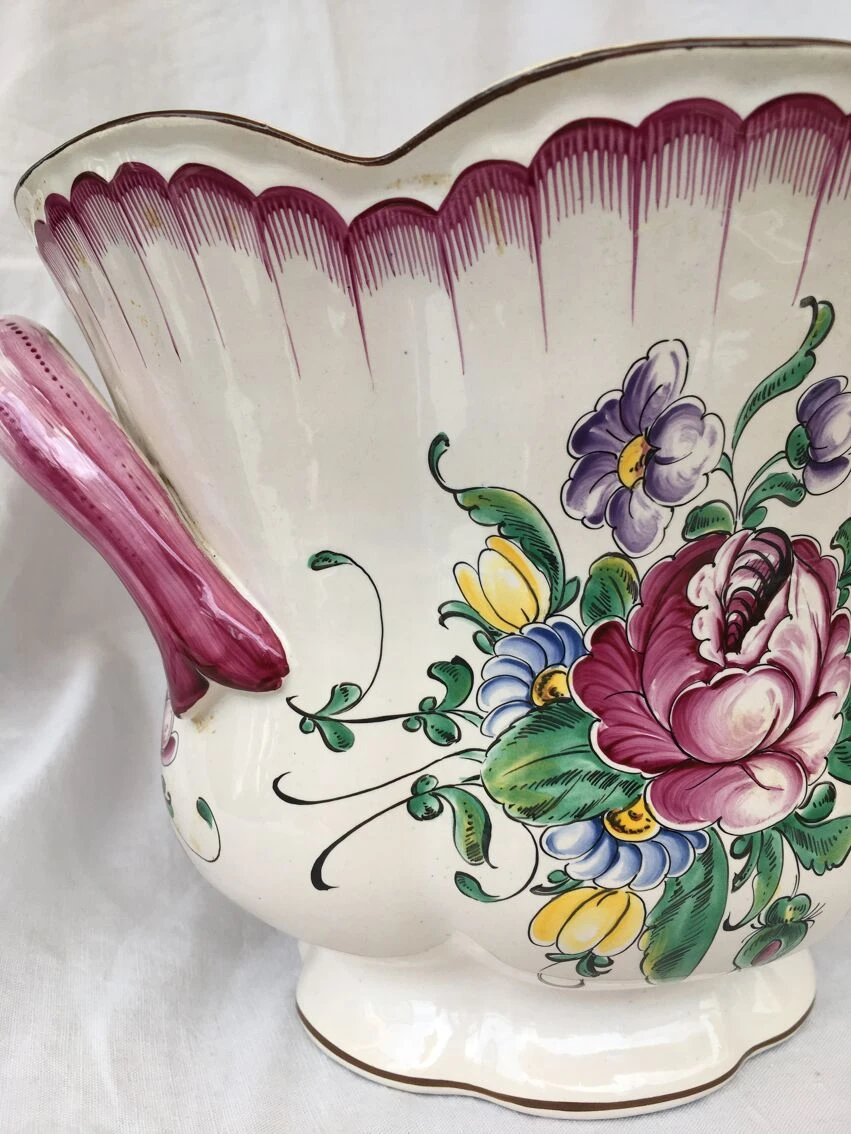 Cache-pot Ou Seau à Glace à Décor Polychrome De Type Lunéville 4 Cache-pot Ou Seau à Glace à Décor Polychrome De Type Lunéville – Image 2