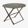 Ancienne Table De Jardin Ronde Pliante Fer Avec Rivets Vers 1950