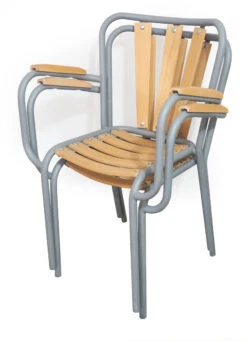 Paire De Chaises Acier Et Bois -Jardin Fournitures Boutique e01ee010 7ee6 4160 a99a e509bde07132