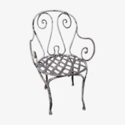 Fauteuil De Jardin XIX° En Fer Forgé