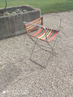 Chaise Pliante Vintage En Métal Avec Tissu D'origine 14 Chaise Pliante Vintage En Métal Avec Tissu D'origine -Jardin Fournitures Boutique e3880395 4970 46e9 87b9 ff31487328e4