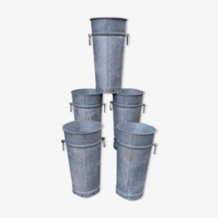 5 Pots De Fleuriste Vintage