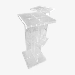 Paire De Sellette Plexiglas David Lange