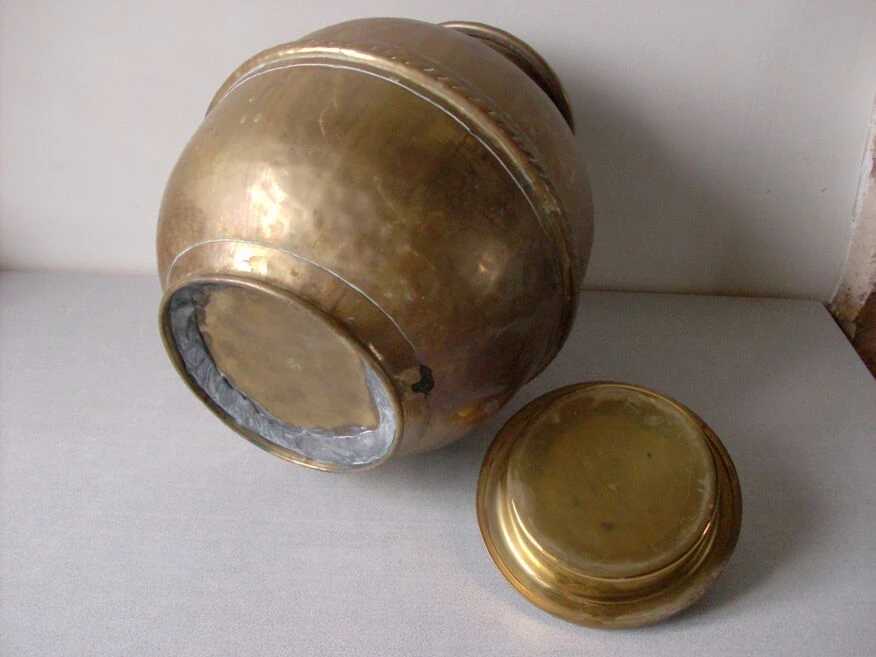 Ancienne Canne à Lait En Laiton Signé Atelier Cuivre Villedieu Campagne Normande 6 Ancienne Canne à Lait En Laiton Signé Atelier Cuivre Villedieu Campagne Normande – Image 4