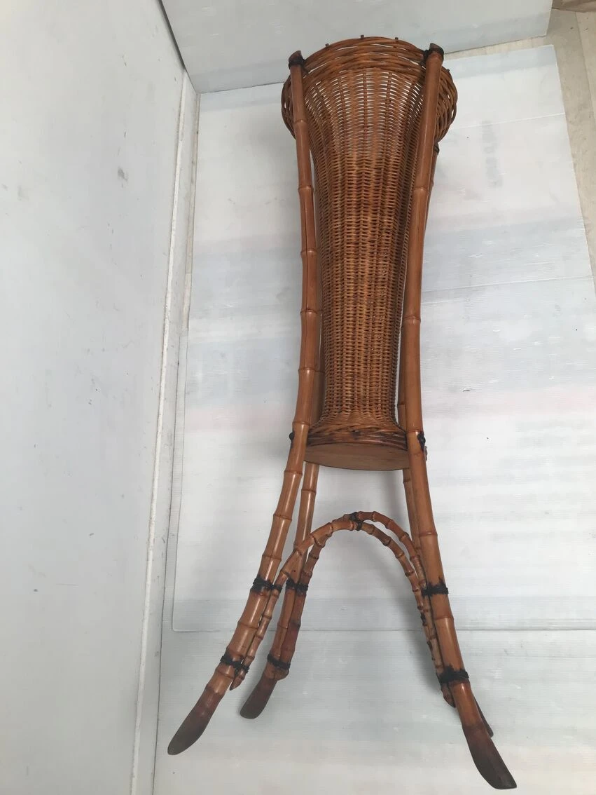 Porte Plante En Bambou Et Osier Des Années 60 10 Porte Plante En Bambou Et Osier Des Années 60 – Image 8