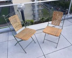 Paire De Chaises Pliables En Fer Forgé Et Rotin -Jardin Fournitures Boutique f1b2b991 825e 4b0d af4f 20c64bf87d93