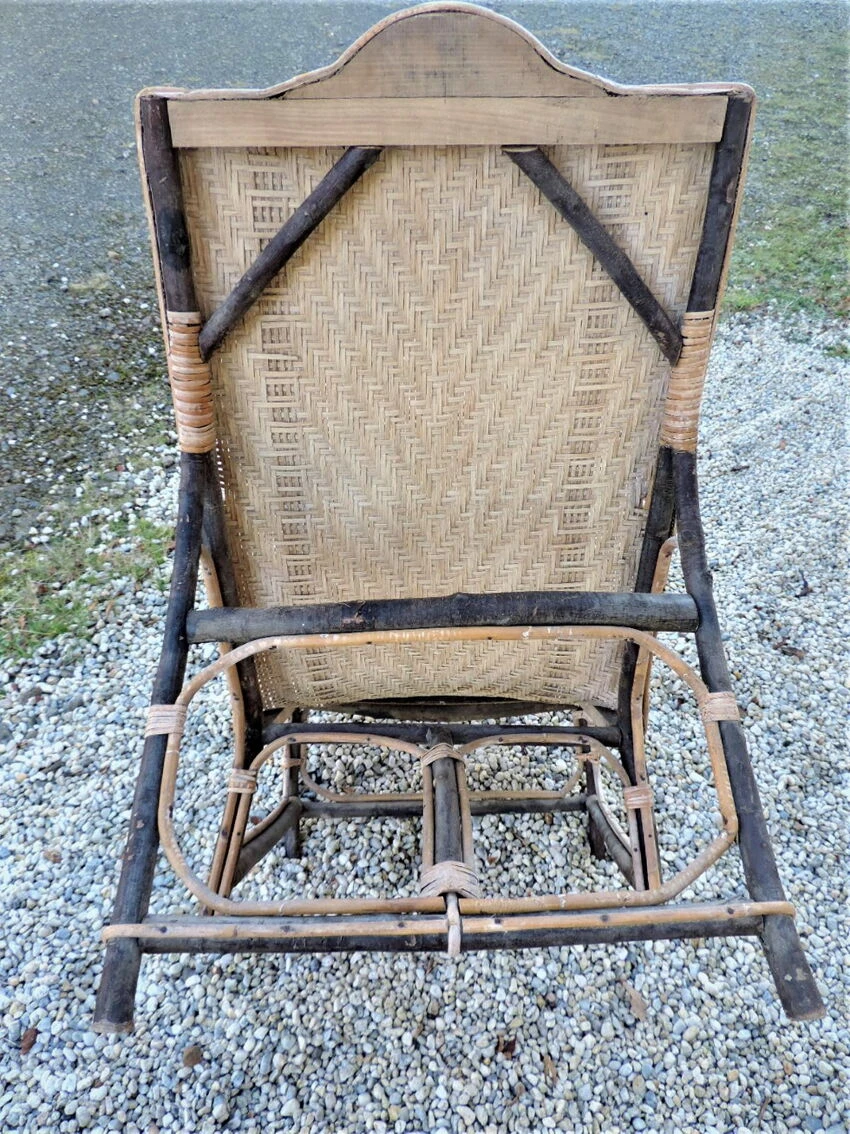 Chaise Longue En Rotin Avec Son Repose Pied 1930 8 Chaise Longue En Rotin Avec Son Repose Pied 1930 – Image 6