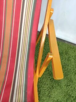 Transat En Bois Et Tissu Vintage -Jardin Fournitures Boutique f67093a4 b920 4430 925e 94609845fd31