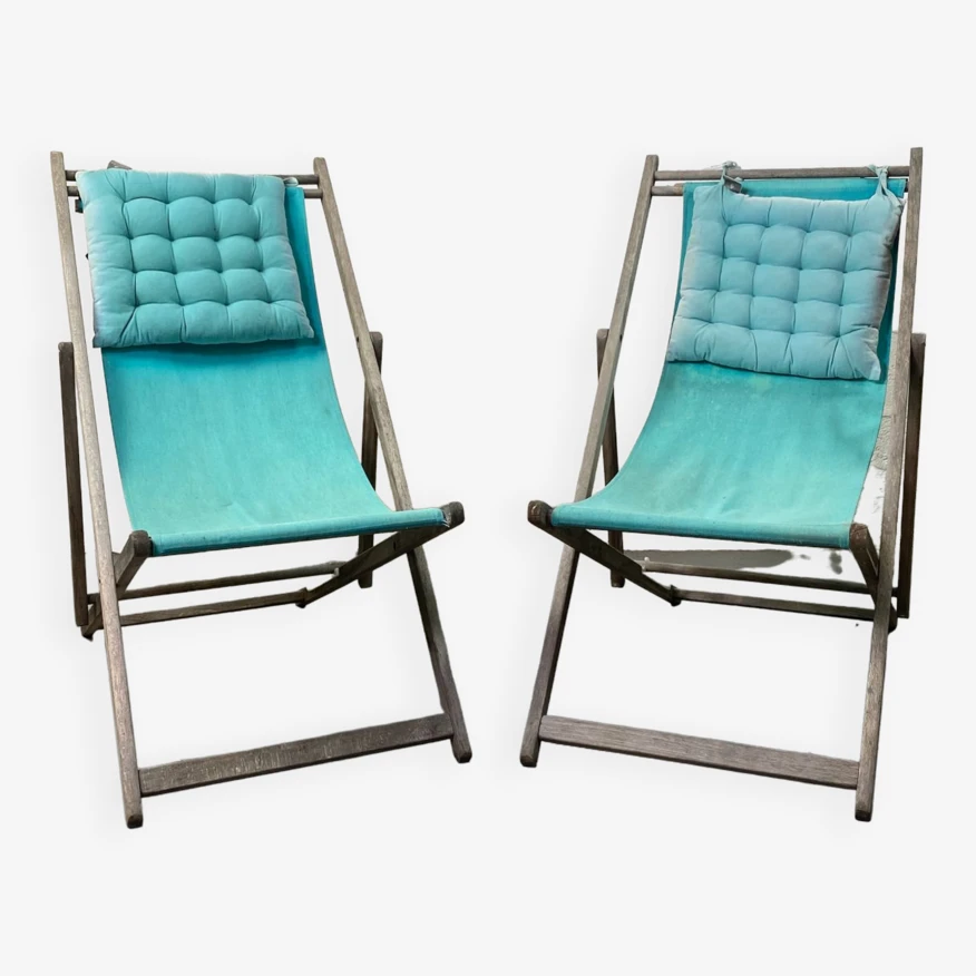 Lot De 2 Chaises Longues Bleues 3 Lot De 2 Chaises Longues Bleues