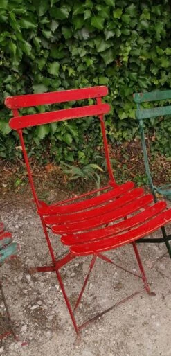 Lot De 4 Chaises De Jardin Terrasse Bistro ,guingette Pliantes Début XX ème Fer Et Bois -Jardin Fournitures Boutique f6e8fa65 8e33 4bc7 9484 65a4c155348d