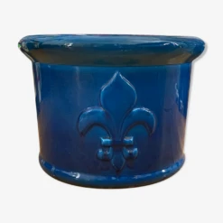 Cache Pot Bleu Avec Fleur De Lys