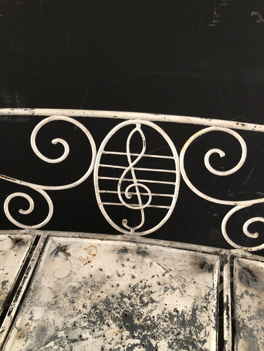 Banc Semi-circulaire En Fer Forgé, Années 1950 6 Banc Semi-circulaire En Fer Forgé, Années 1950 – Image 4