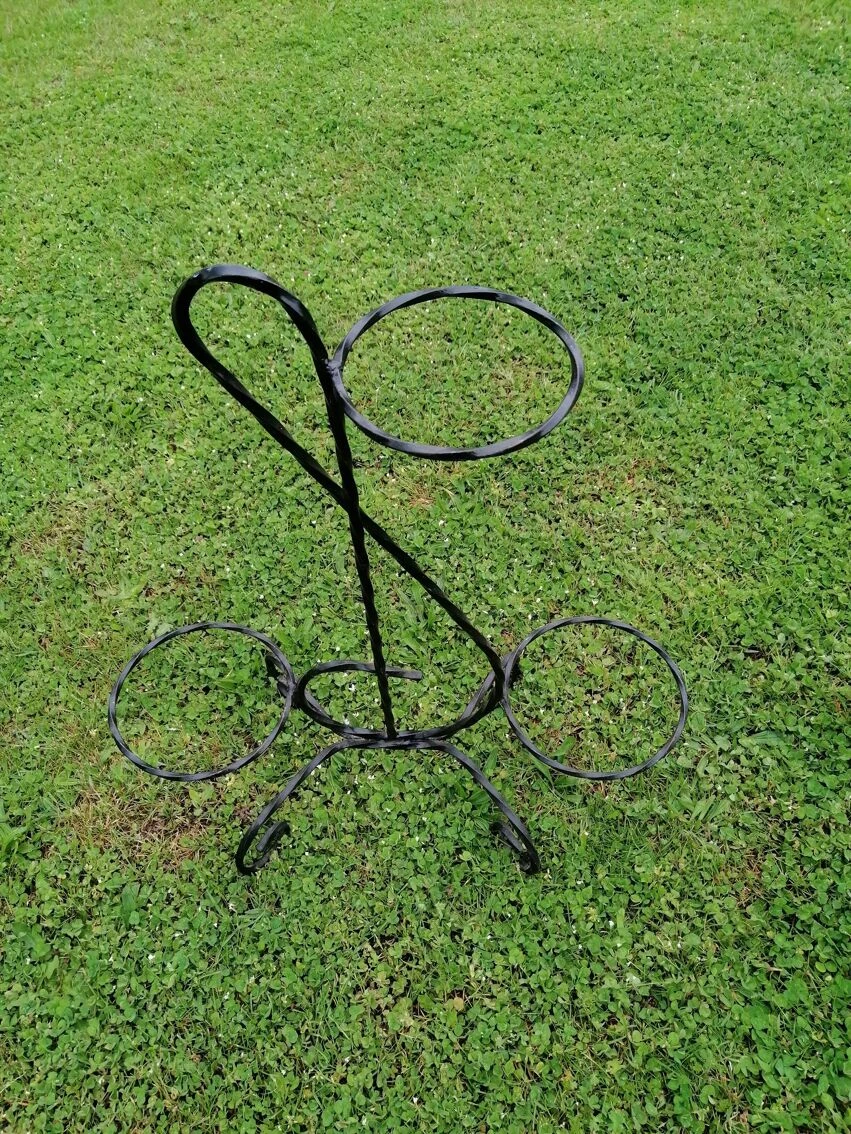 Support à Pots De Fleur Fer Forge Vintage Année 1950 1960 5 Support à Pots De Fleur Fer Forge Vintage Année 1950 1960 – Image 3