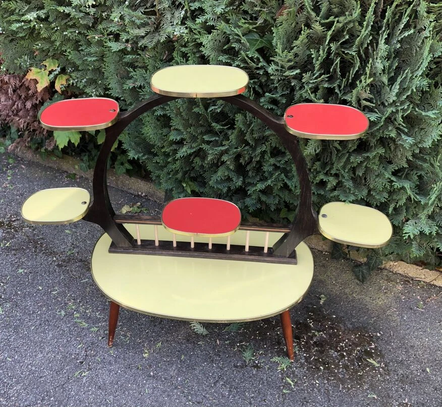 Porte Plante Présentoir Table D’appoint Formica Années 60 8 Porte Plante Présentoir Table D’appoint Formica Années 60 – Image 6