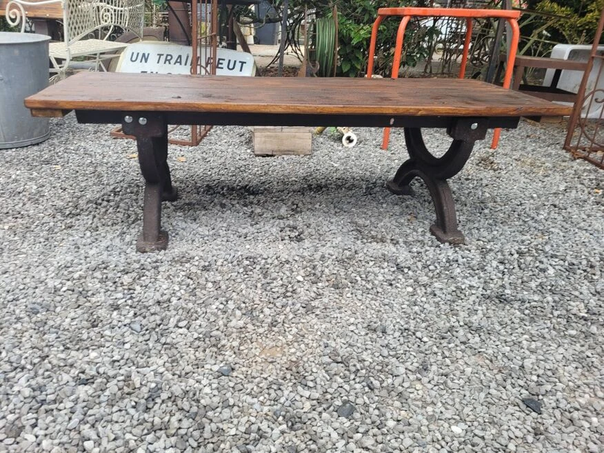 Banc Ou Table Basse De Jardin Piètements En Fonte 150×56cms 14 Banc Ou Table Basse De Jardin Piètements En Fonte 150×56cms – Image 12
